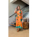 Vestido Midi Viscose Com Alcinha De Amarrar