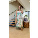 Vestido Midi Alça Amarração Nas Costas