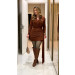 Vestido Curto Detalhe Couro Roberta