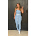 Conjunto Cropped E Calça Risca De Giz Paula 