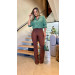 Calça Com Cinto Inverno Flare