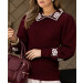 Blusa Tricot Detalhe Gola Mel