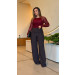 Calça Pantalona Detalhe Cós Aline