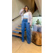 Calça Jeans Reta Cargo Tamy