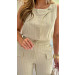 Conjunto Blusa E Calça Risca De Giz Mia