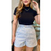 Short Social Linho Com Cinto