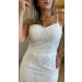 Conjunto Cropped E Saia Longa Renda Maya