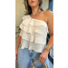 Blusa Nula Manga Babados Gabi