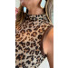 Blusa Tule Com Regata Animal Print