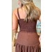 Conjunto Cropped E Saia Longa Linho Bianca