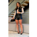 Conjunto Colete E Short Couro Nina