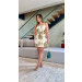 Conjunto Cropped E Saia Linho Bordado Heloisa