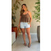 Short Jeans Detalhe Bordado Flower 