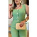 Conjunto Blusa Botões E Calça Alfaiataria Lia