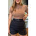 Short Social Linho Com Cinto