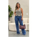 Calça Jeans Wide Leg Emilly