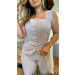 Conjunto Blusa Botões E Calça Alfaiataria Lia