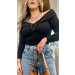 Blusa Ombro Á Ombro Com Detalhe Lís