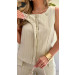 Conjunto Blusa E Calça Risca De Giz Mia