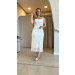 Conjunto Cropped E Saia Longa Renda Maya