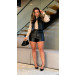 Conjunto Colete E Short Couro Nina