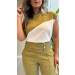 Conjunto Blusa E Calça Bicolor Sarah