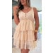 Vestido Curto Detalhe Babados Flay