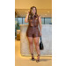 Conjunto Colete E Short Couro Nina