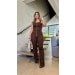 Conjunto Cropped E Calça Sarja Malú