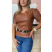 Blusa Couro Lina