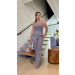 Conjunto Blusa E Calça Risca De Giz