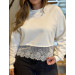 Blusa Moletom C/ Renda Michele