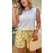 Conjunto Cropped E Short Linho Verão