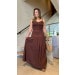 Conjunto Cropped E Saia Longa Linho Bianca
