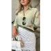 Camisa Básica Manga Longa Crepe Texturizado