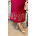 Conjunto Cropped E Saia Midi Linho Bordado Vani