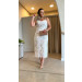 Conjunto Cropped E Saia Longa Renda Maya
