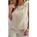 Conjunto Blusa E Calça Risca De Giz Mia