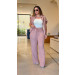 Conjunto Blusa E Calça Tricot Beca