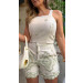 Conjunto Cropped E Short Linho Bordado Bianca