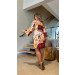 Vestido Curto Com Manga 3/4 Babi