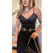 Vestido Couro Renda Karen