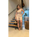 Conjunto Cropped E Short Linho Bordado Noemi