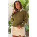 Blusa Tricot Detalhe Gola Mel