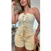Conjunto Cropped E Short Linho Rústic Maiby
