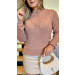 Blusa Manga Longa Tricot Detalhe Perolas