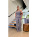 Conjunto Blusa E Calça Risca De Giz