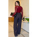 Calça Pantalona Detalhe Cós Aline