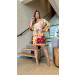 Vestido Curto Com Manga 3/4 Babi