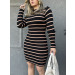 Vestido Listrado Manga Longa 